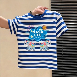 【Hàng có sẵn】Áo thun NASALEE in hình voi, vải Cotton 100% thoáng mát, kiểu dáng rộng unisex