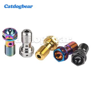 Catdogbear Titan Bolt M10x1.0 / 1.25mm Banjo Bolt cho Brembo Phanh Lin & Bu lông ly hợp lỗ đôi có van chảy máu