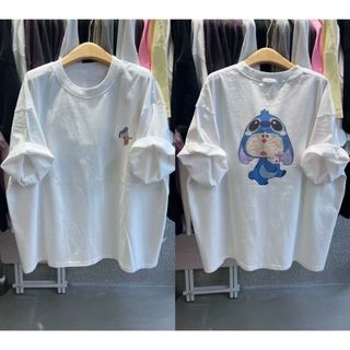 2026 Mới Cổ Tròn Thương Hiệu Mới cotton Lười Rời Hoạt Hình In Hình Áo Thun Nữ Tay Ngắn