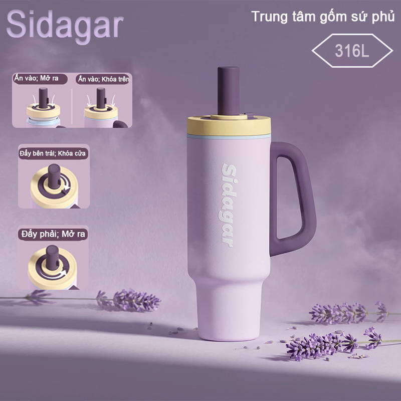Sidagar 1100ML Đồ gốm bên trong Nắp có thể mở bằng một tay. | BigBuy360 - bigbuy360.vn