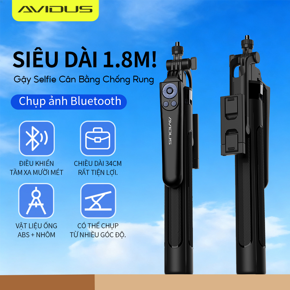 AVIDUS R30 Selfie Stick Bộ ổn định Gimbal bốn chân Camera Bluetooth không dây có thể gập lại với đèn lấp đầy
