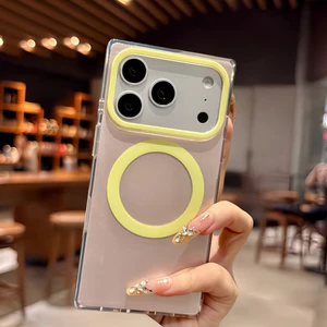 Ốp lưng cứng khối màu vuông tương thích cho iPhone 15 pro max 16 pro max 17 pro max