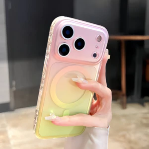 Ốp lưng cứng mờ Gradient / viền trái tim tương thích cho iPhone 15 pro max 16 pro max 17 pro max Cover