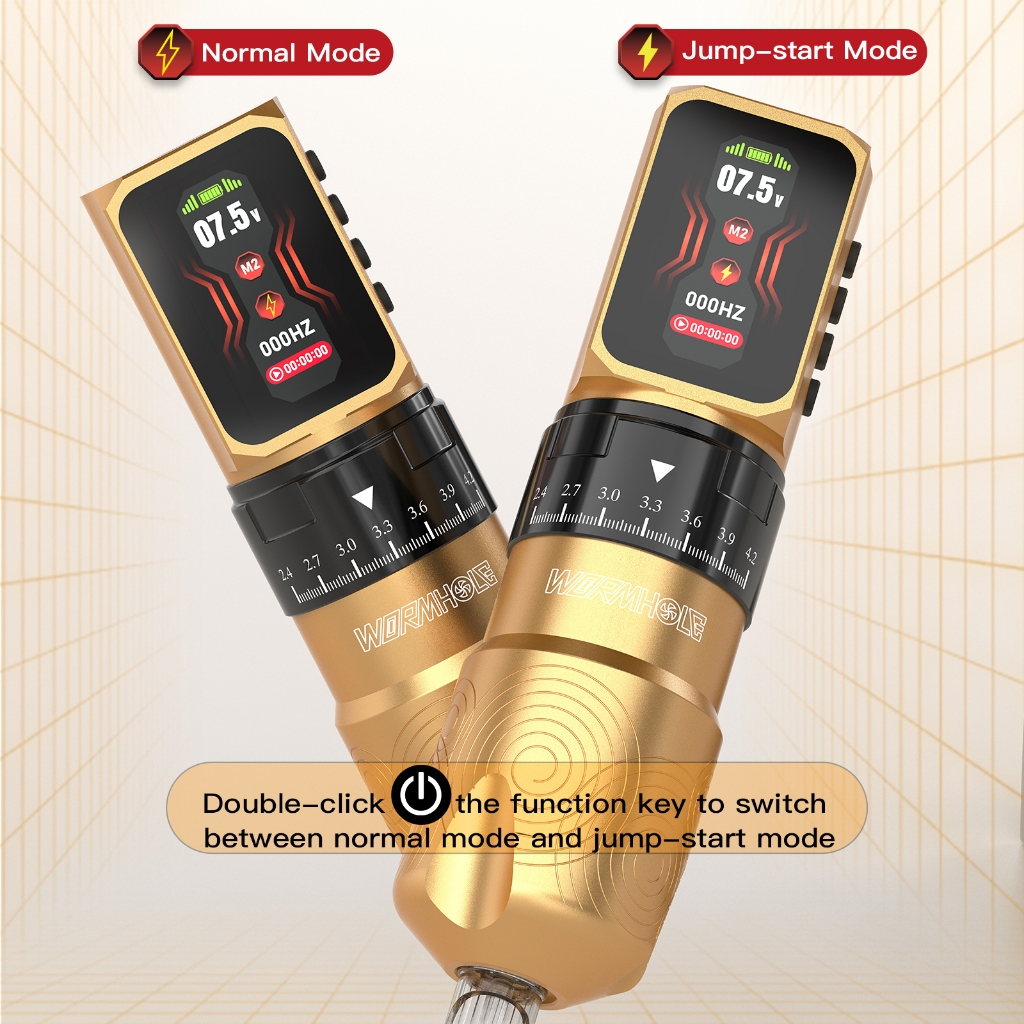 2 Pin 2300mAh Bao gồm - Bộ bút xăm không dây lỗ sâu có màn hình thông minh, độ dài 7 thì & Máy quay chuyên nghiệp