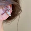 Bộ vòng bít tai tông màu bạc với ngọc trai & Cubic Zirconia, Bông tai không cần xỏ khuyên có thể xếp chồng lên nhau, Vòng bít tai tinh tế tối giản dành cho nữ