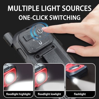 Đèn làm việc COB có thể sạc lại với cổ ngỗng & kẹp từ tính linh hoạt, 360° Đèn pin LED có thể xoay để sửa chữa ô tô, chiếu sáng khẩn cấp