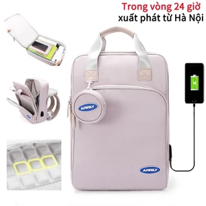 Ba lô đựng laptop chống sốc cao cấp dành cho nữ, thích hợp cho máy tính xách tay 15,6 inch, ba lô học sinh có cổng USB.