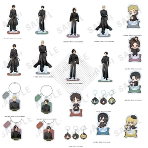 Attack on Titan Black Series Eren Levi Mikasa Acrylic Stand Móc khóa Bộ sưu tập Anime