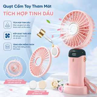 quạt cầm tay viên hương thay thế siêu êm ít tiếng ồn gió mạnh nhỏ gọn để bàn usb mini văn phòng gấp gọn di động đeo cổ ngoài trời tháo rửa được quà học sinh sạc pin pin trâu viên tinh dầu phong cách ins tặng bạn gái tặng bạn thân quà sinh nhật ngày của mẹ