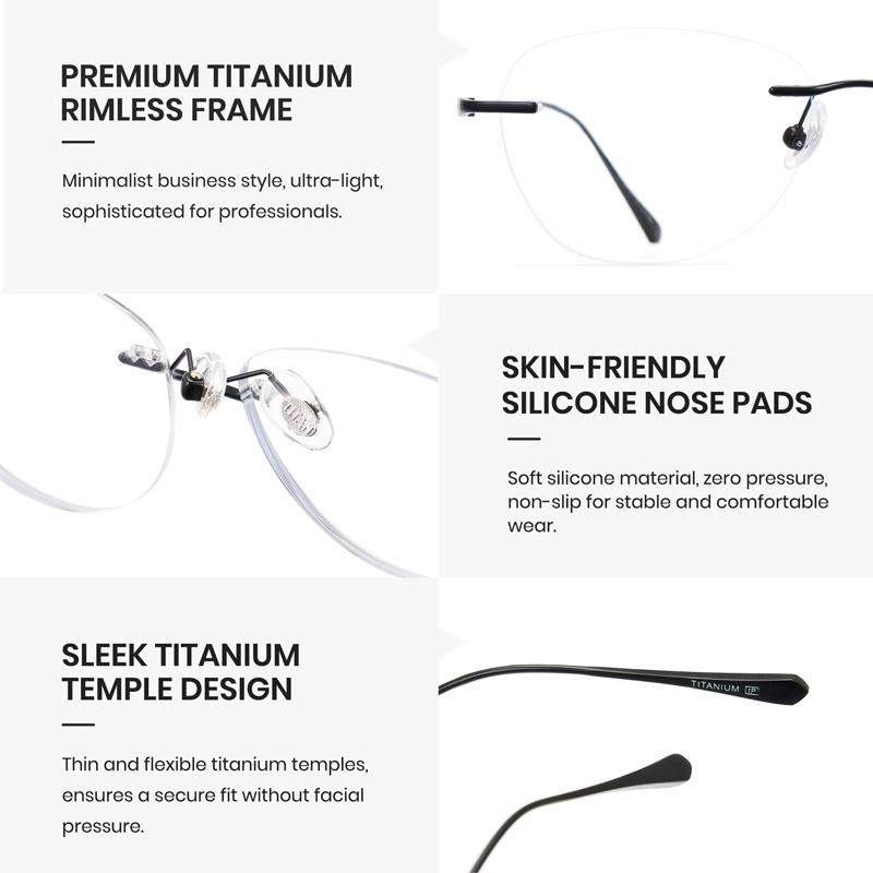 Cyxus Kính chặn ánh sáng xanh khung hình bầu dục Chất liệu titan phong cách Hàn Quốc nữ T8361