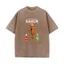 Tung Sahur Gọi Câu Cá Vui Nhộn Brainrot Đùa Nam Áo Rửa Vintage Tee Tay Ngắn Cổ Tròn Áo Thun Cotton Quần Áo Mùa Hè