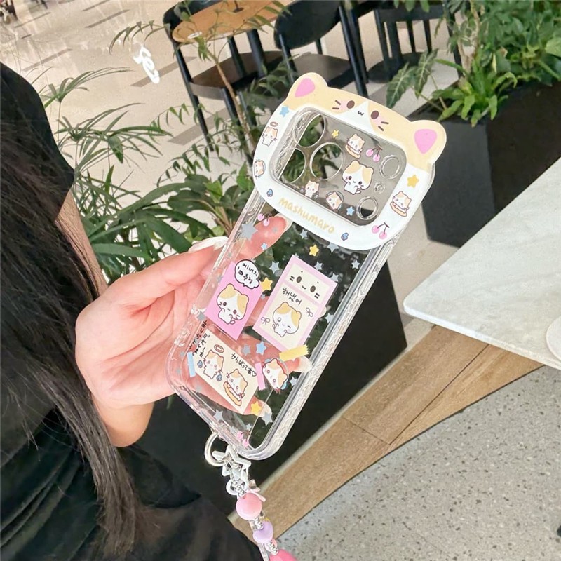 IPhone 17 Pro Max Cotton Candy Cat pattern TPU chất liệu IMD process phone case