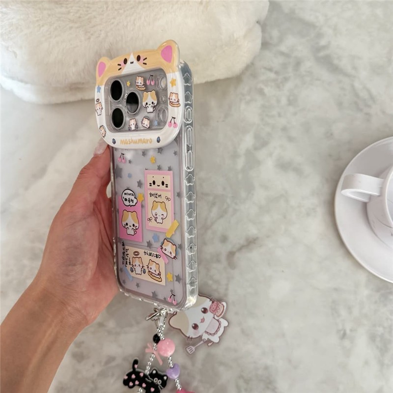 IPhone 17 Pro Max Cotton Candy Cat pattern TPU chất liệu IMD process phone case