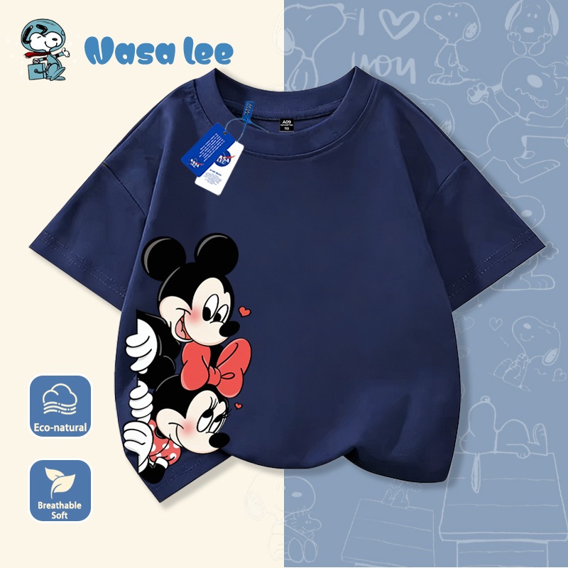 Áo Thun Polo Bé Trai Sọc Xanh Dương Mickey 2026 - Hàng Cotton Mềm Mại