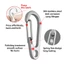 Móc khóa Mini hình giọt nước bằng thép không gỉ Phát hành nhanh Móc treo Móc khóa kim loại nhỏ Bộ sắp xếp giá đỡ vòng chìa khóa