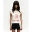 OFF WHITE Unisex High Street Vintage Dark trừu tượng Hình minh họa Áo thun ngắn tay màu trắng