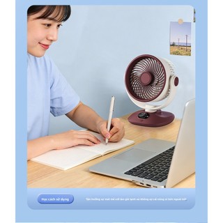 [Bảo Hành 1 Đổi 1] Quạt Để Bàn Mini VINZEO 2026 - Tự Động Xoay, Sạc USB, Gió Tuần Hoàn Siêu Mát cho Văn Phòng & Ký Túc Xá