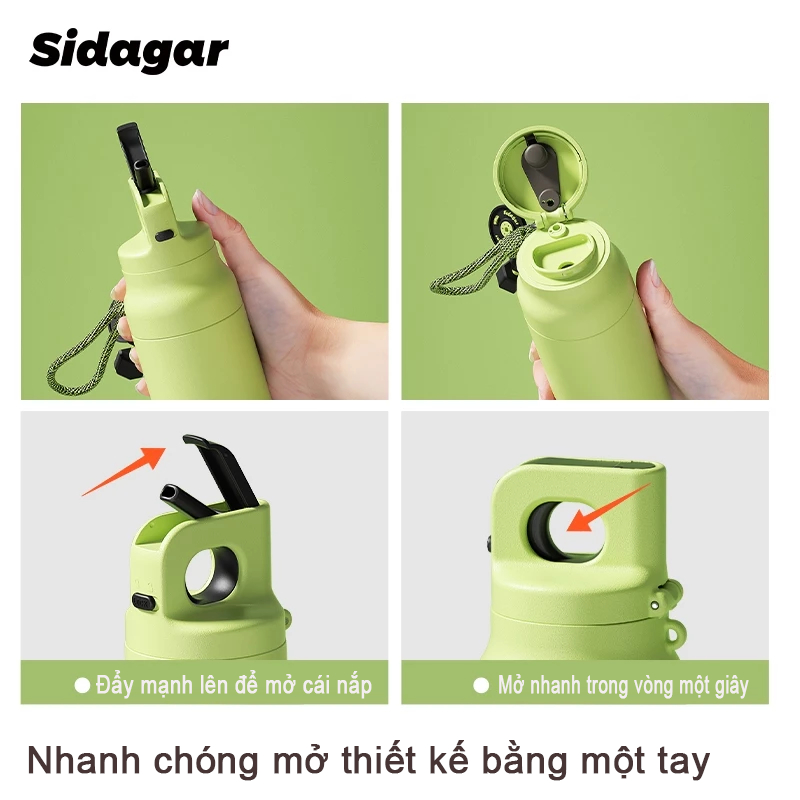 Sidagar Bình Giữ Nhiệt Thể Thao Dung Tích Lớn | Giữ Nóng Lạnh Lâu | Bình Nước Tiện Lợi | BigBuy360 - bigbuy360.vn