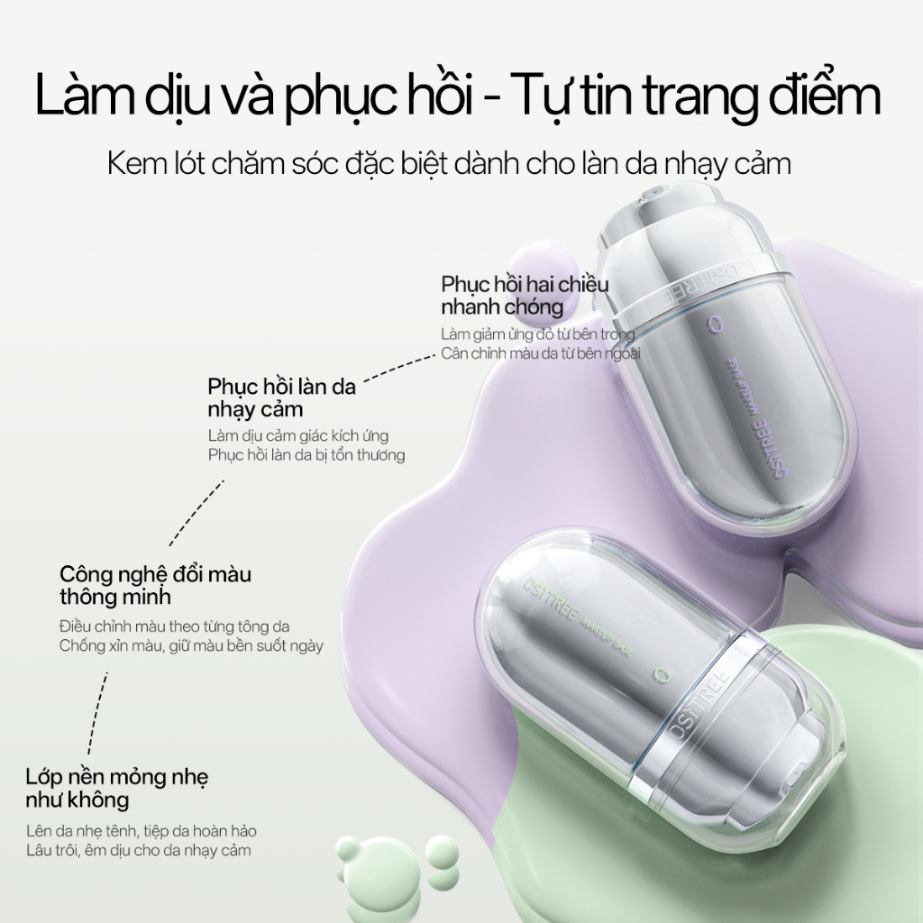 [Ositree x Diệp Lê] Ositree Kem lót đặc chế, che khuyết điểm, kiềm dầu, bảo vệ da 2.0 32g * 2
