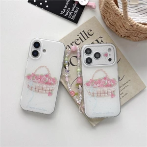 Ốp điện thoại xử lý iPhone 17 Pro Max Strawberry basket pattern TPU