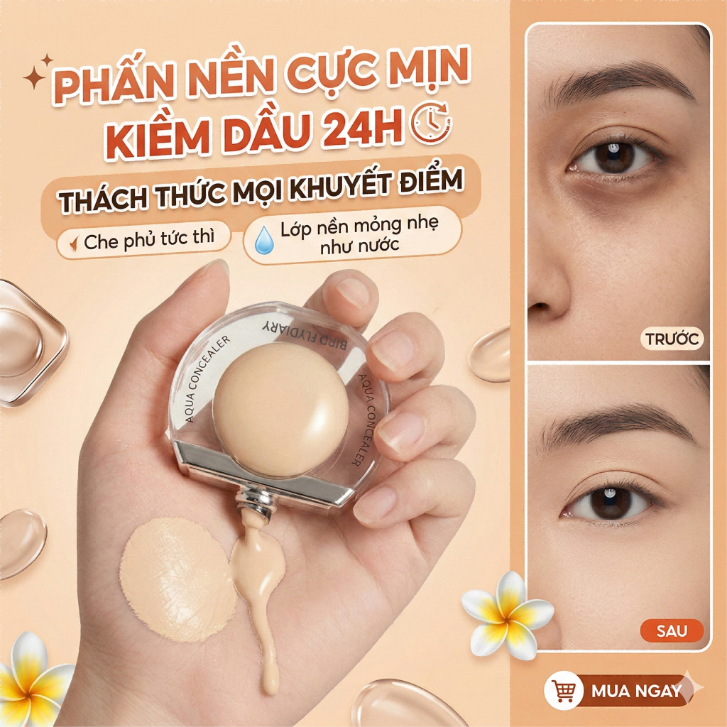 Kem Che Khuyết Điểm Dạng Lỏng Độ Che Phủ Cao Lâu Trôi Chống Nước Che Quầng Thâm Mụn Chính Hãng 14g