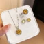 Bộ trang sức 3 món tông màu bạc với thiết kế hình khối & hào quang tròn nhiều màu, Vòng cổ sang trọng tối giản, Bộ bông tai nhẫn & đinh tán dành cho nữ