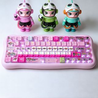 Powerpuff Girls Side Shine Through Keycaps PBT Dye-sub Cherry Profile Keycap Custom Keycaps Tương thích với công tắc Cherry Gateron MX