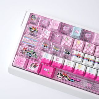 Powerpuff Girls Side Shine Through Keycaps PBT Dye-sub Cherry Profile Keycap Custom Keycaps Tương thích với công tắc Cherry Gateron MX