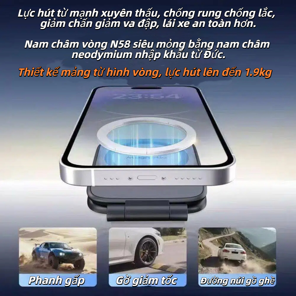 [Vận chuyển nhanh] Giá đỡ điện thoại từ tính SIMPLEAID cho ô tô, Giá đỡ ô tô siêu mỏng có thể gập lại, Bảng điều khiển giá đỡ điện thoại di động có thể điều chỉnh di động