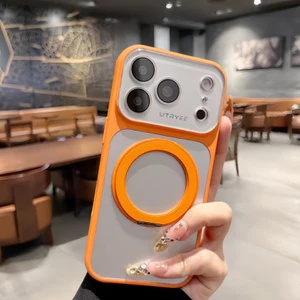 Giá đỡ xoay 360 độ / Vỏ cứng mờ màu bạc AG tương thích cho iPhone 13 pro max 14 pro max 15 pro max 16 pro max 17 pro max