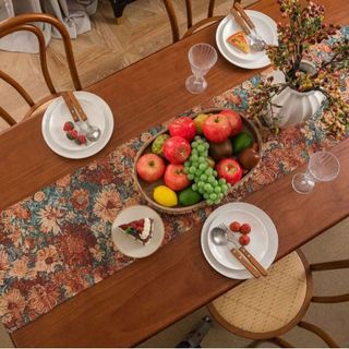 Monet Sunflower Jacquard Table Runner | Phong cách vẽ tranh sơn dầu cổ điển (Chịu nhiệt dày · Trang trí tua rua · Thảm trà dài)