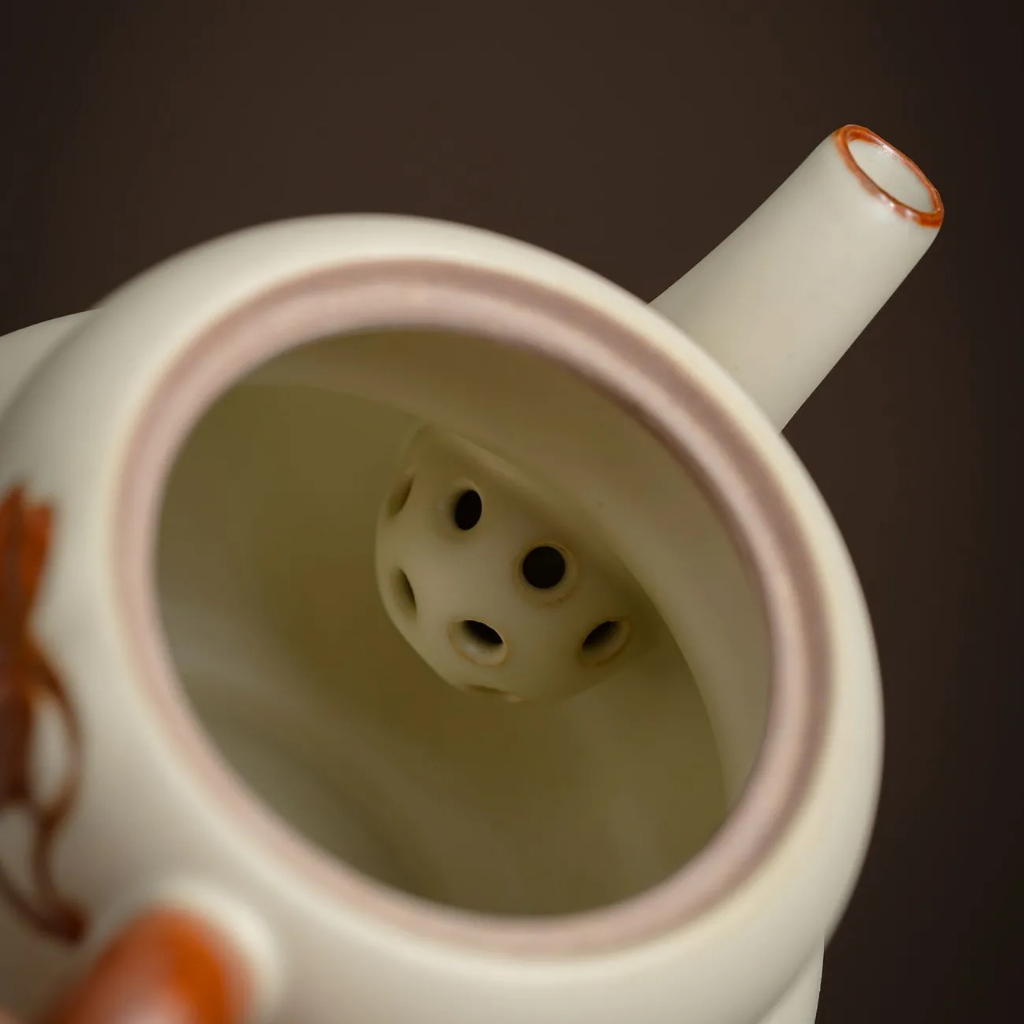 Bộ ấm trà Kung Fu Ru Kiln xanh trắng gốm retro, ấm nâng, dùng cho gia đình cao cấp