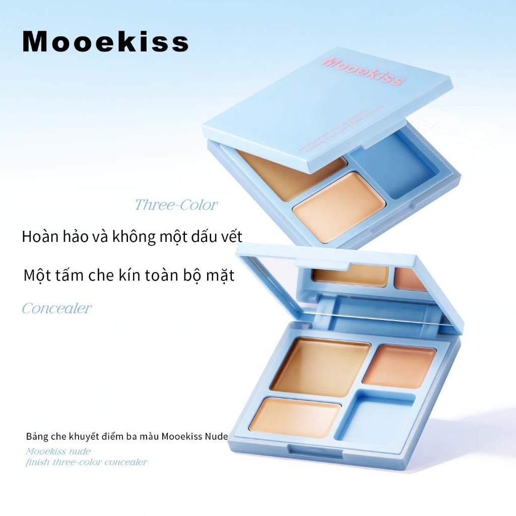 [KOL COMBO] Bảng che khuyết điểm 3 màu Mooekiss | Bảo hiểm kem cho quầng thâm, đốm & máng rách | Đường viền mặt & làm sáng da