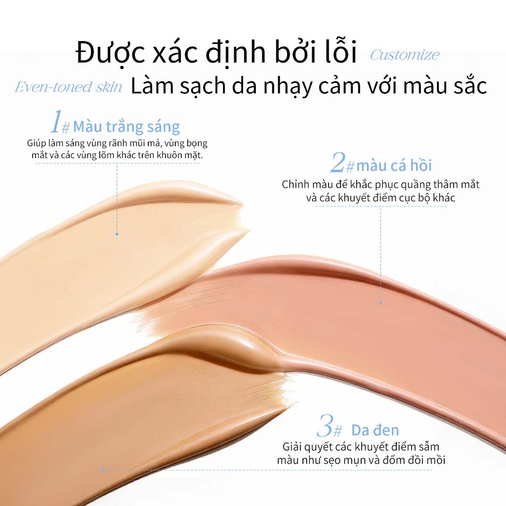 [KOL COMBO] Bảng che khuyết điểm 3 màu Mooekiss | Bảo hiểm kem cho quầng thâm, đốm & máng rách | Đường viền mặt & làm sáng da