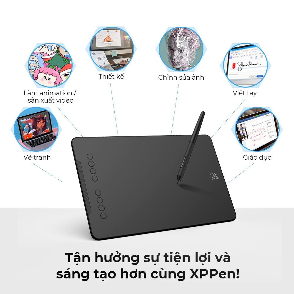 Máy tính bảng vẽ XPPen Deco mini7 v2 Máy tính bảng bút 7x4 Inch với 16384 mức áp suất Stylus, hỗ trợ 60° Hỗ trợ nghiêng Windows Mac Linux Android Chrome | BigBuy360 - bigbuy360.vn