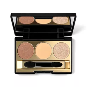 CẢM BIẾN BÊN Bảng Phấn Mắt 3 Màu Shimmery Hồng Khỏa Thân Pha Trộn Lâu Dài Trang Điểm Mắt