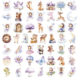 Bộ 50 Trong Suốt Dreamy Fairy Tale World Sticker Trang Trí Máy Tính Chống Thấm Nước Miếng Dán PET