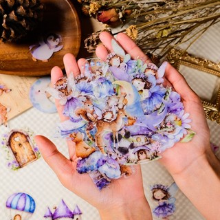 Bộ 50 Trong Suốt Dreamy Fairy Tale World Sticker Trang Trí Máy Tính Chống Thấm Nước Miếng Dán PET