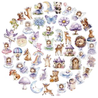 Bộ 50 Trong Suốt Dreamy Fairy Tale World Sticker Trang Trí Máy Tính Chống Thấm Nước Miếng Dán PET