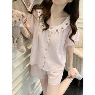 Bộ đồ ngủ màu trơn có đệm ngực cho nữ Bộ đồ gia đình mỏng và mềm mại