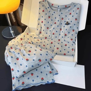 Xiaohua với đệm ngực đồ ngủ nữ quần ngắn tay bộ đồ ở nhà