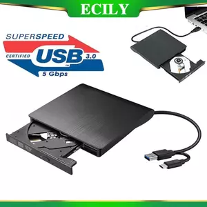 ECILY USB 3.0 Slim Bên Ngoài Dvd Drive Cd Writer Đầu Ghi Ổ Đầu Đọc Nhạc Ổ Đĩa Quang Cho Laptop Pc Dvd Đầu Ghi Dvd Portatil