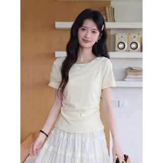 Áo thun ngắn tay mơ thiết kế kiểu Pháp dành cho nữ mùa hè thời trang cao cấp Slimer Look Top