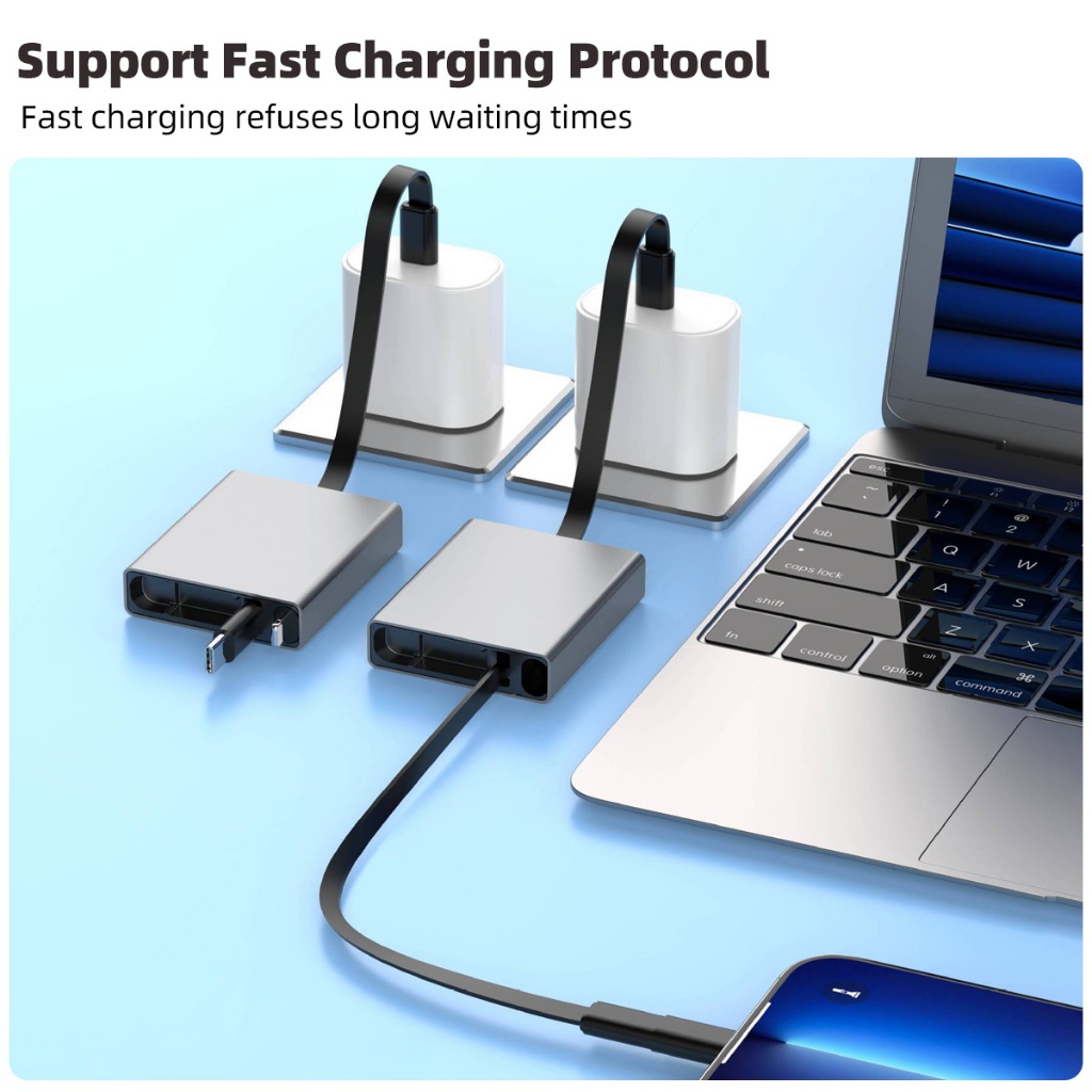 Cáp sạc 4 trong 1 ECILY Pd60W Cáp dữ liệu Usb / Type C sang Type-C / Ios cho điện thoại