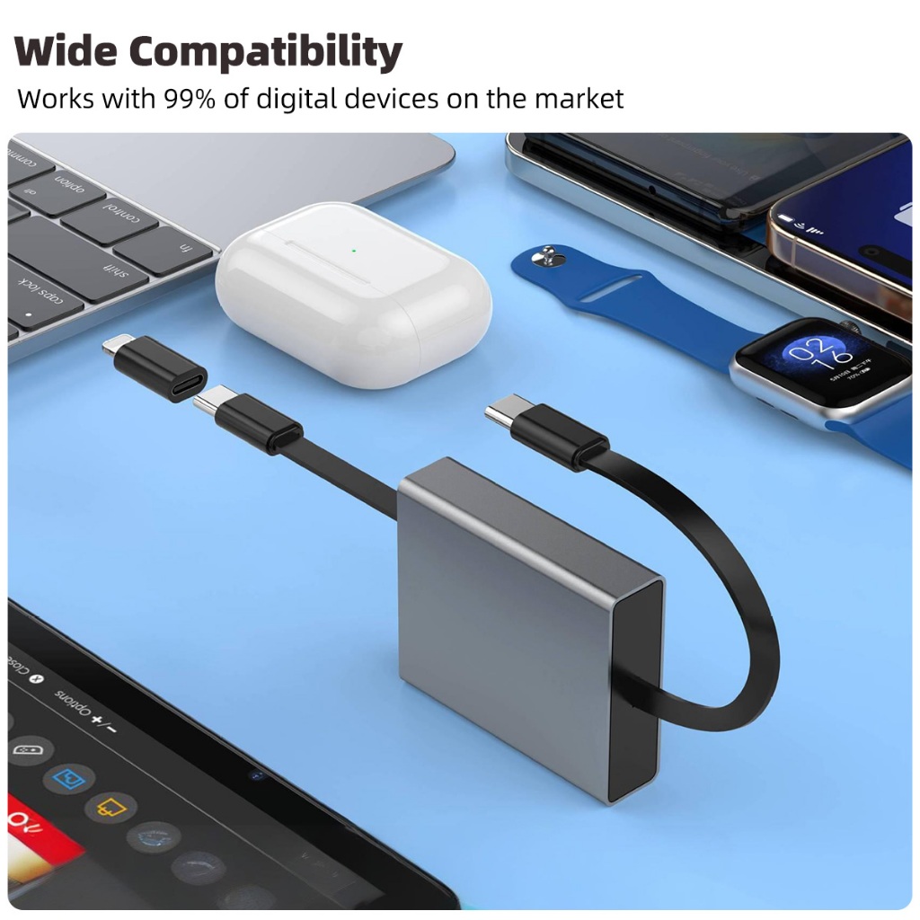 Cáp sạc 4 trong 1 ECILY Pd60W Cáp dữ liệu Usb / Type C sang Type-C / Ios cho điện thoại