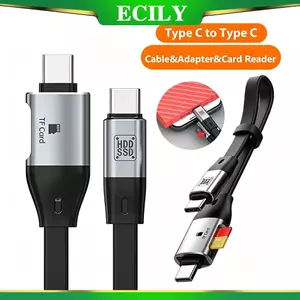 ECILY Sạc Nhanh Truyền Dữ Liệu Ổ Cứng Cáp Adapter Otg Loại C Sang Loại C Tf Thẻ Hd Ssd Adapter