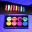 Bộ sơn toàn thân 8 màu UV Glow Face, Bảng trang điểm huỳnh quang Neon gốc nước, Sơn mặt chống độc hại an toàn cho Halloween, Tiệc, Cosplay, Lễ hội