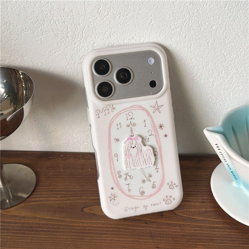IPhone 17 Pro Max Đồng hồ họa tiết chó Chất liệu TPU Vỏ điện thoại xử lý IMD