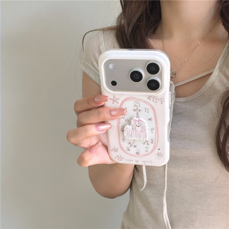 IPhone 17 Pro Max Đồng hồ họa tiết chó Chất liệu TPU Vỏ điện thoại xử lý IMD