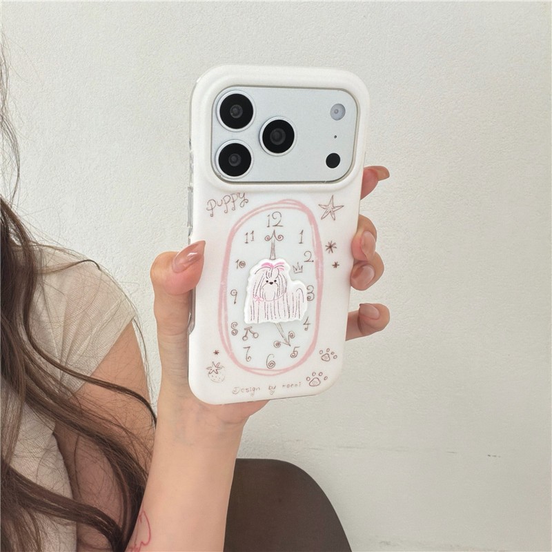 IPhone 17 Pro Max Đồng hồ họa tiết chó Chất liệu TPU Vỏ điện thoại xử lý IMD